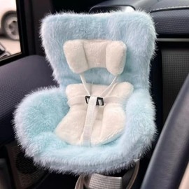Dolls Car Seat, Cute Car Decoration for 10-17cm Dolls, with Breathable Clips & Refreshing Scent Tablets, it is a Safe and Solid car Companion (Blue)