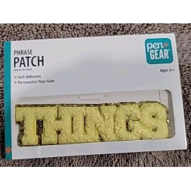 THINGS YELLOW WITH GOLD TRIM SELF ADHESIVE STICKER PATCH ST4