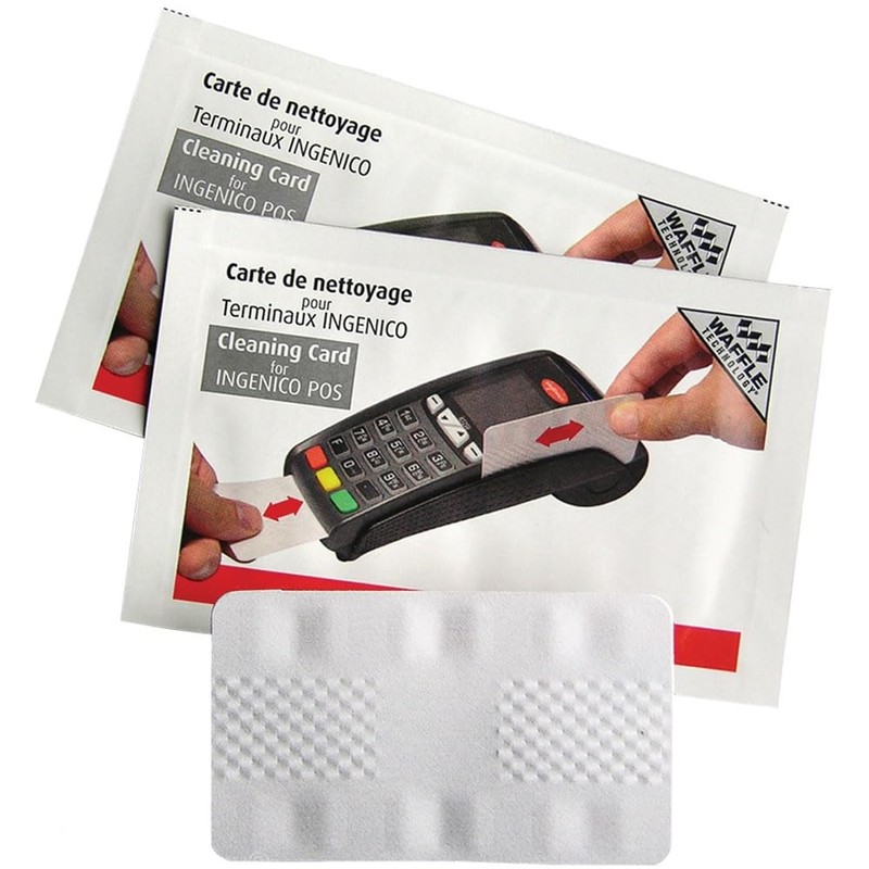 Ingenico Card Terminal Cleaning Card with Waffletechnology