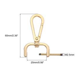 QUARKZMAN Pack of 4 Swivel Carabiner Hooks, 25 mm (1 Inch) D-Ring Removable Snap Hook Metal Lobster Clasp with Screwdriver for Making, Gold