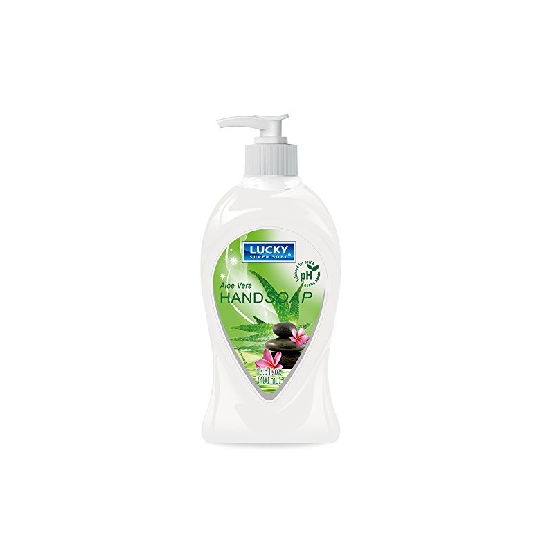 Lucky Super Soft Liquid Hand Soap, Aloe Vera, 13.5 Fluid
