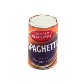 MyTinyWorld 2 x Dolls House Miniature Can of Cross and Blackwell Spaghettis