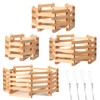 Romooa 4 Pcs Wooden Orchid Baskets with Hangers for Outdoor