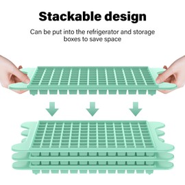 Mini Ice Cube Tray for Freezer: FDDBI Small Ice Trays for Freezer with Bin - 117×4PCS Easy Release Nugget Ice Tray - Crushed Ice Tray with Container