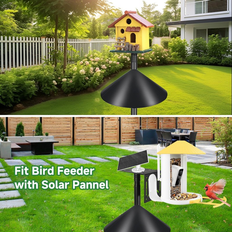 Proerr Smart Bird Feeder Pole Stand 79In,Adjustable Height Metal Bird