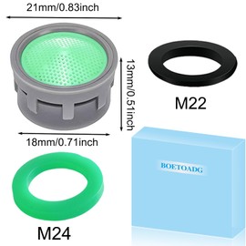 BOETOADG Faucet Aerator, 1.5 GPM Flow Restrictor Plug-In Faucet Aerator Replacement Parts for Bathroom or Kitchen (Green 20 Pieces)