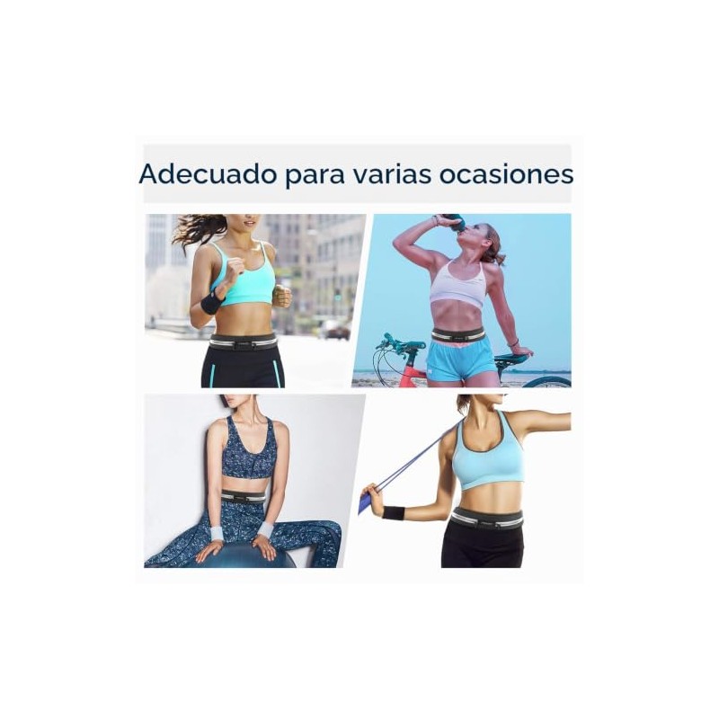 MoKo - Cinturón deportivo para correr, bolsa doble para exteriores,