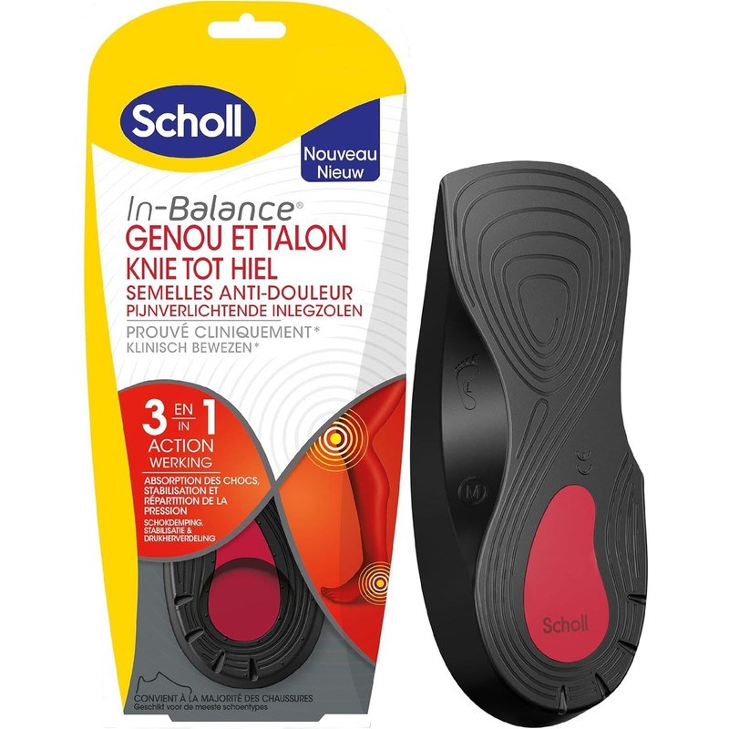 SCHOLL 2 Stück Einlegesohlen zur Schmerzlinderung für Knie & Ferse,