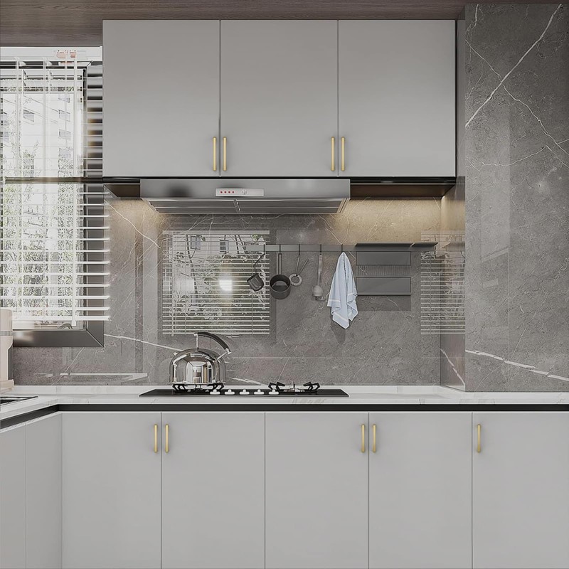 Amerdeco 10 Pack Brushed Gold Cabinet Pulls 4 Inch(102MM) Hole