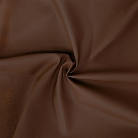 KELUBATU Faux Leather Fabric 100 x 137 cm, Litchi Synthetic Leather-Pebble Grain PU Vinyl Fabric Cut by The Metre for Upholstery Car Decor DIY Projects, Brown
