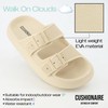 CUSHIONAIRE Women's Fame recovery cloud slide with +Comfort, White, 10