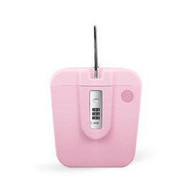 RESET - Portable 3 Digit Combination Lock Box with Cable, Small Safe for Personal Items, Travel Security, Gym, Beach, Medication, and Outdoor Use, Pink