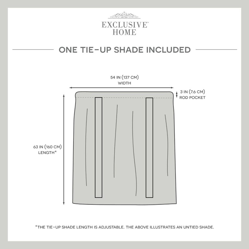 EXCLUSIVE HOME Loha Light Filtering Rod Pocket Tie Up Shade,