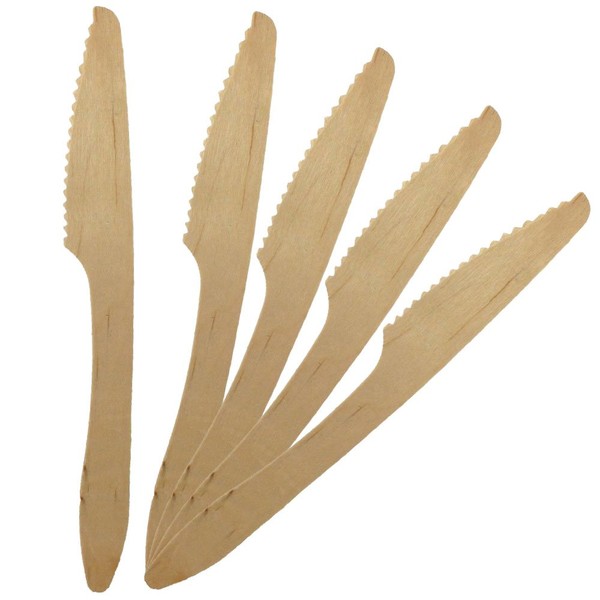 Birchware XL 7" - Compostable Wooden Knives, Biodegradable Party Supplies for Any Graduation, Luau, Fiesta, Tea Party, and More, Craft Supplies for Kids and Adults - (2500 Knives)
