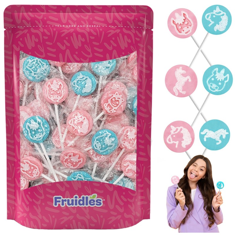 Fruidles Unicorn Tattoo Lollipop Suckers Candy, Great for Goody Party