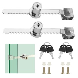 2 Pack Sliding Glass Door Ratchet Lock, Glass Display Case Lock