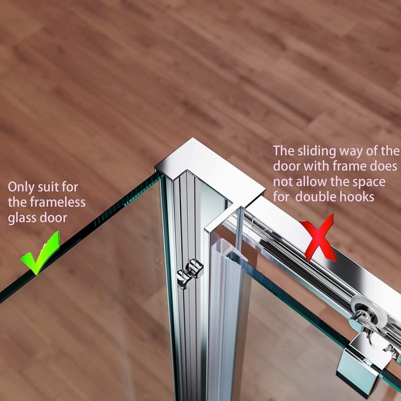 Double Hooks for Glass Shower Door, Towel Hooks Over The