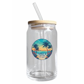 Turks and Caicos Islands Design D Souvenir 12 oz Beer Can Glass Single