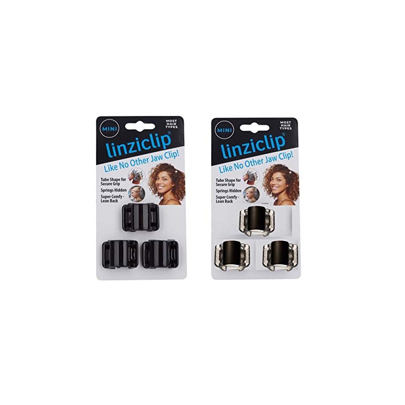 Linziclip Mini pinza de mandíbula para el cabello, negro y