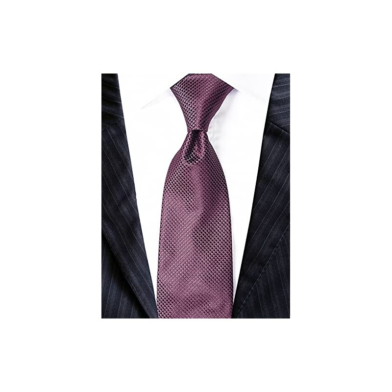 Extra Long Microfibre Tie Burgundy Solid Polyester XL Woven Necktie