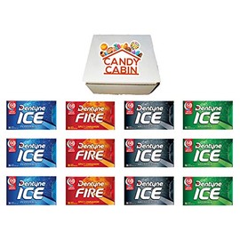 Dentyne Ice Sugar Free Gum, Variety Pack , 12 Packs of 16 Pieces By CANDY CABIN (PEPPERMINT SPEARMINT ARCTIC FIRE)