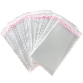 Zydiwo Pack of 300 Transparent Cellophane Bags Sticker Bag Small Plastic Bag OPP for Confetti Jewellery Gift Doll (9 x 16 cm)