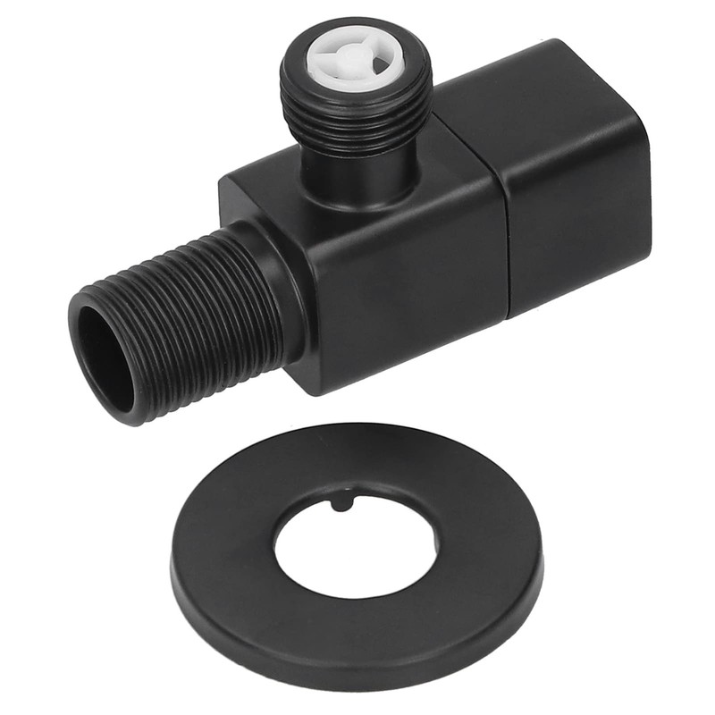 Square Angle Stop Valve, G1/2" Brass Matte Black Shut Off