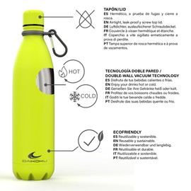 Daikoku - Edelstahl Wasserflasche | 100% Auslaufsicher | Hält 12 Stunden Heiß, 24 Stunden Kalt | BPA-Frei und Gesund | Modische Farbe, Ideal für Alltag und Outdoor | Grün | 750 ML
