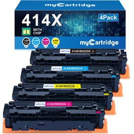 414X Toner Cartridges 4 Pack High Yield (with Chip) Compatible Replacement for HP 414X 414A for Color Laserjet Pro MFP M479fdw M479fdn M479dw Pro M454dw M454dn M479 M454 Printer Ink W2020X W2020A