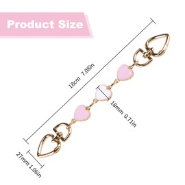 Pack of 2 Metal Bag Chain Purse Strap Extension Gold Short Bag Straps Bag Extension Decorative Bag Chains Women for Handbag Shoulder Bag Purse Bag Pink Red 7.08 Inches