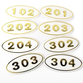 Room Number Office Door Plate Entrance Sign White Gold Room 102 10ea