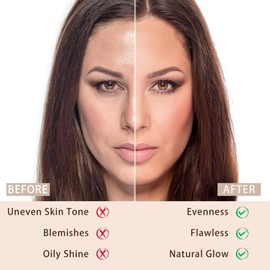 SLUMAZI Liquid Foundation Lightweight Longwearing Face Makeup Foundation,Medium Coverage,Oil Control,For Dry, Combination to Oily Skin(Ivory White)