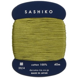Yokoda DRM2400-228 Dharma Sashimiko Yarn (Fine) Card Roll Col.228 40 m (40 m) Khaki