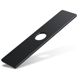 Kitchen Sink Faucet Hole Cover, Deck Plate Escutcheon- 1 or 3 Hole Long Rectangle Cover Plate, Plumbing Cover Plates, Mayyaya 10" Deck Plate Kitchen Faucet or Bathroom: 304 Stainless Steel(Black-Rect)