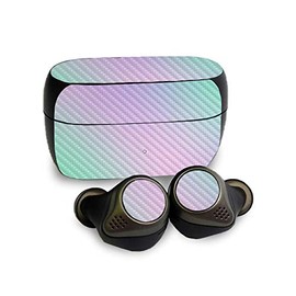 MightySkins Carbon Fiber Skin Compatible with Jabra Elite 85T - Cotton Candy | Protective, Durable Textured Carbon Fiber Finish | Easy to Apply and Change Styles | Made in The USA