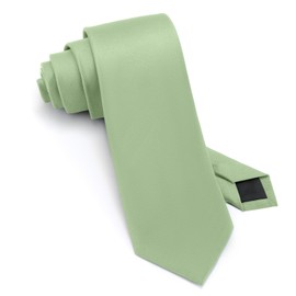 Junmaxroad 63'' XL Sage Green Ties For Men Solid Color Extra Long Neckties 3.35" (8.5CM) Men's Big and Tall Ties with Gift Box