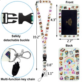 Ceiba Tree Teacher Lanyard with ID Holder Retractable Badge Name Tags Vertical Card Holder Breakaway Lanyard Badge Reel Teacher Gifts Graphic