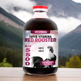 Vitofarma Red Roosters B12 5500 + B15 Atp  Pollos, Gallos Vitofarma 100ml Exp. 01/28