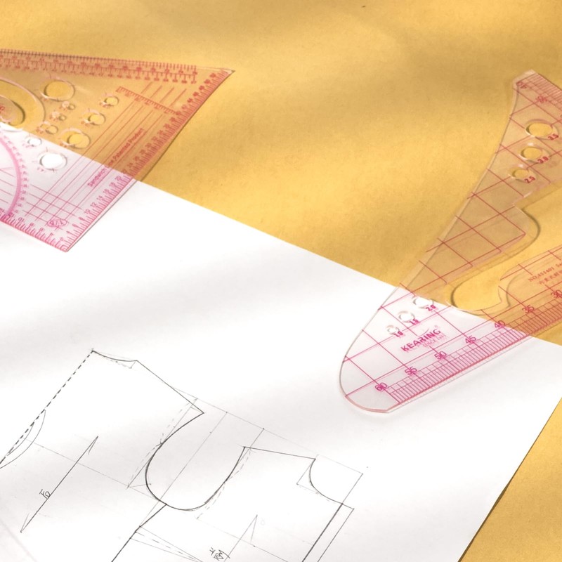 KEARING Triangle Scale Ruler, Sandwich Line, Pattern Making Dress Making