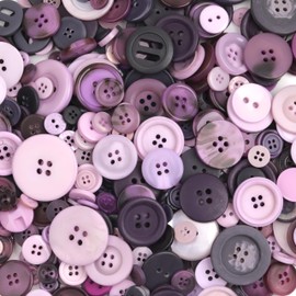 300-600 Pcs Assorted Mixed Color and Size Resin Buttons 2 and 4 Holes Round Manual Button Painting Craft for Sewing DIY Handmade Ornament,Decorations Purple