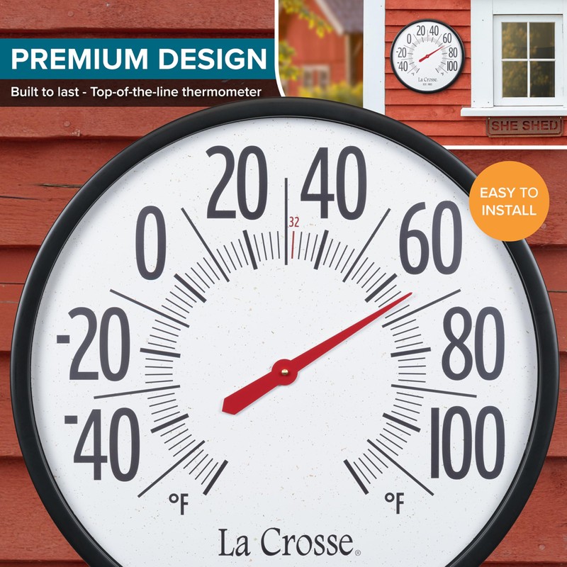 La Crosse 104-3056 Emperor Size 22-Inch Analog Dial Thermometer