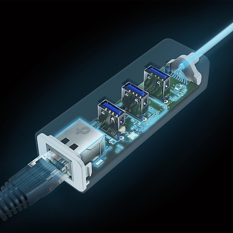 TP-Link USB Type-C 3-Port Hub & Gigabit Ethernet Adapter, 3-Port