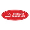 Signs ByLITA Oval Designated Smoking Area Sign (Red) - Medium