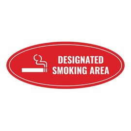Signs ByLITA Oval Designated Smoking Area Sign (Red) - Medium