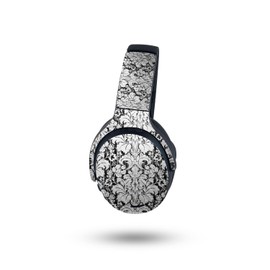 MightySkins Carbon Fiber Skin Compatible with Skullcandy Crusher ANC 2 - Floral Retro | Protective, Durable Textured Carbon Fiber Finish | Easy to Apply