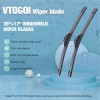 VTOGOI 28 Inch J Hook Windshield Wiper Blades Natural Rubber