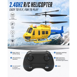 LMRC UH-1 Huey RC Helicopter, Remote Control Helicopters for Beginner & Adult, 2.4G RC Helicopter with Altitude Hold, One Key take Off/Landing, Low Battery Reminder, Gift for Birthday Christmas