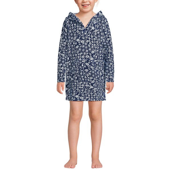 Lands' End Big Girls Water Absorbent Terry Hooded Swimsuite Cover
