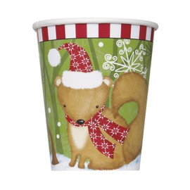 Unique Party 46926 - 9oz Woodland Christmas Paper Cups, Pack of 8