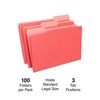 Staples File Folders, 1/3 Cut, Legal Size, Red, 200/Carton (ST224550-CCVS)